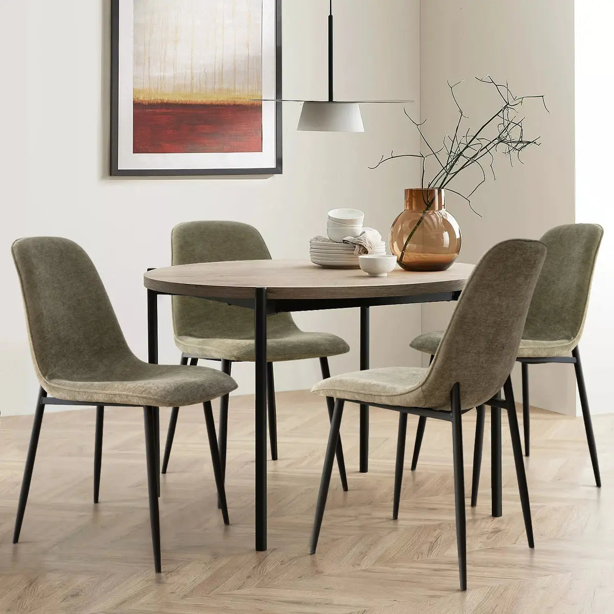 Oslo Dining Chairs with Black Legs (Set Of 4) The Pop Maison