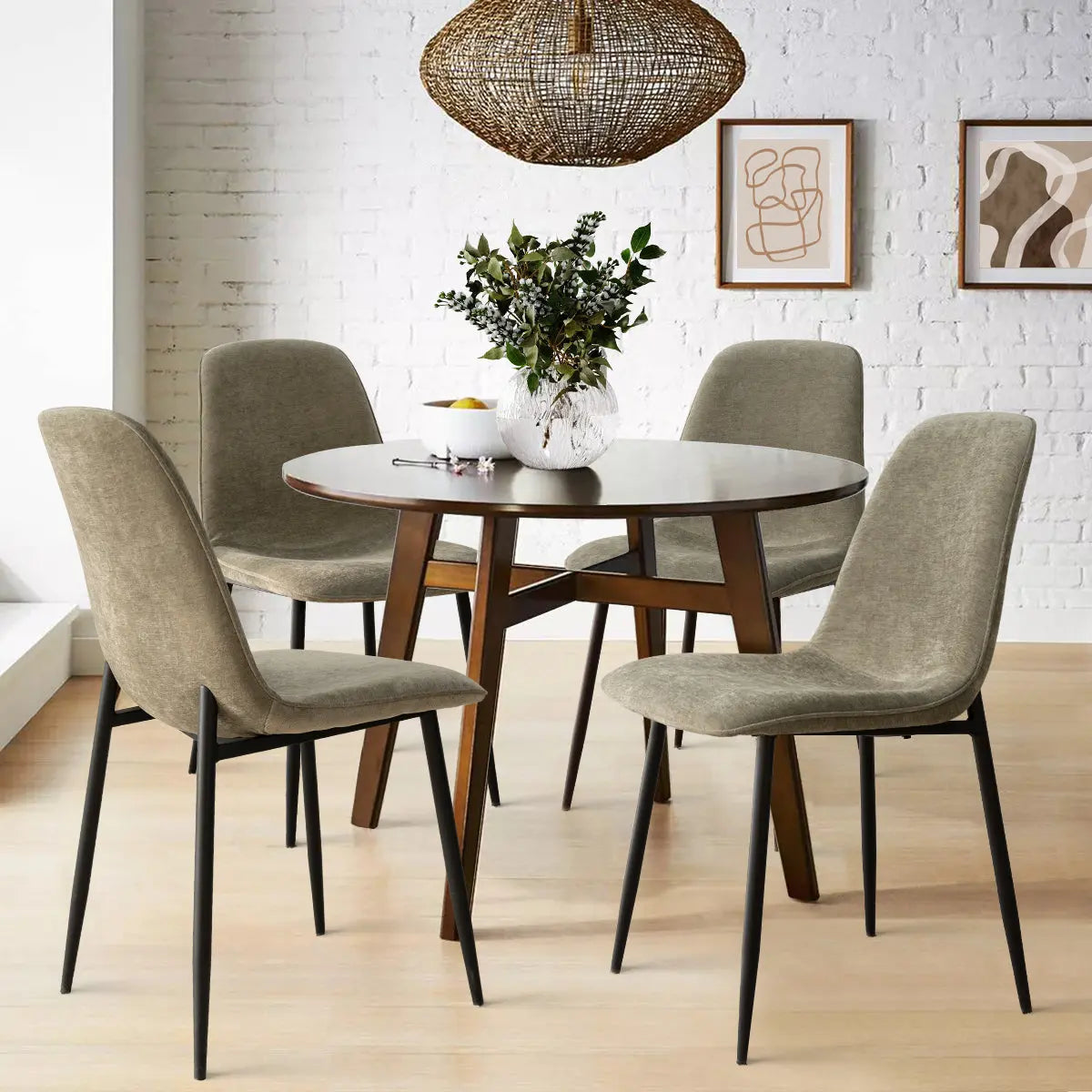 Oslo Dining Chairs with Black Legs (Set Of 4) The Pop Maison