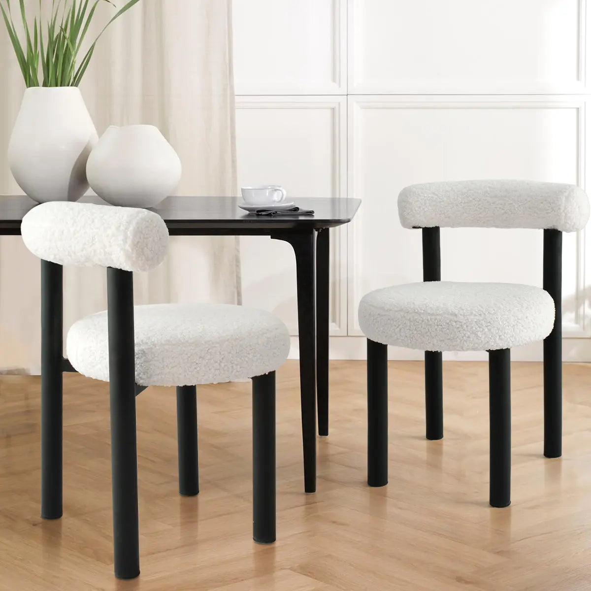 Set of 2 Shaun Boucle Dining Chairs The Pop Maison