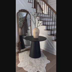 Dwen 35" Modern Console Table, Round Pedestal Table, Elegant Hallway Console