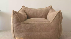 Boring Upholstered Singe Sofa, Teddy Fabric Bean Bag Chair