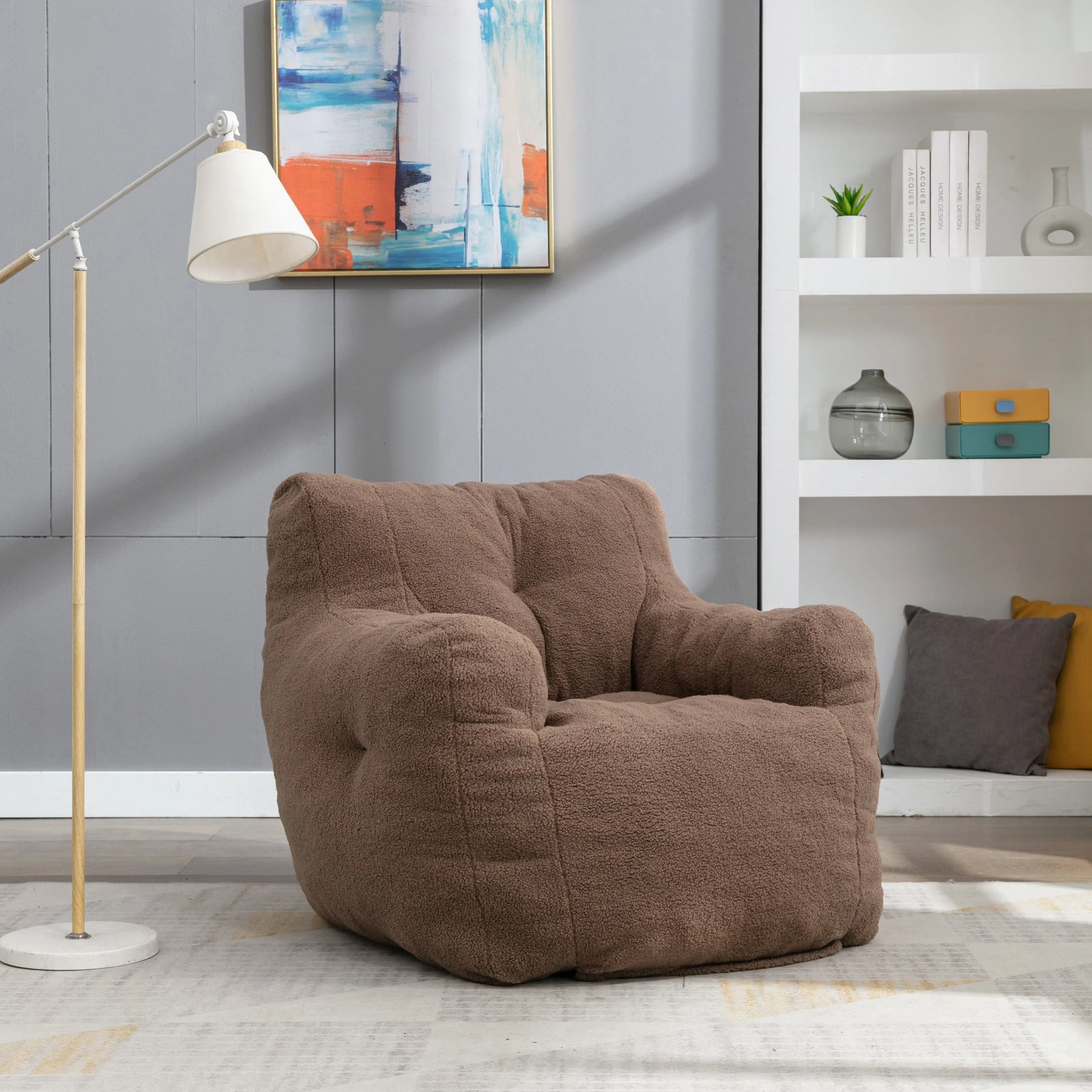 Panpan Bean Bag Chairs With Memory Foam,37 W White Teddy Bean Bag  Chair,fluffy Lazy Sofa-the Pop Maison : Target