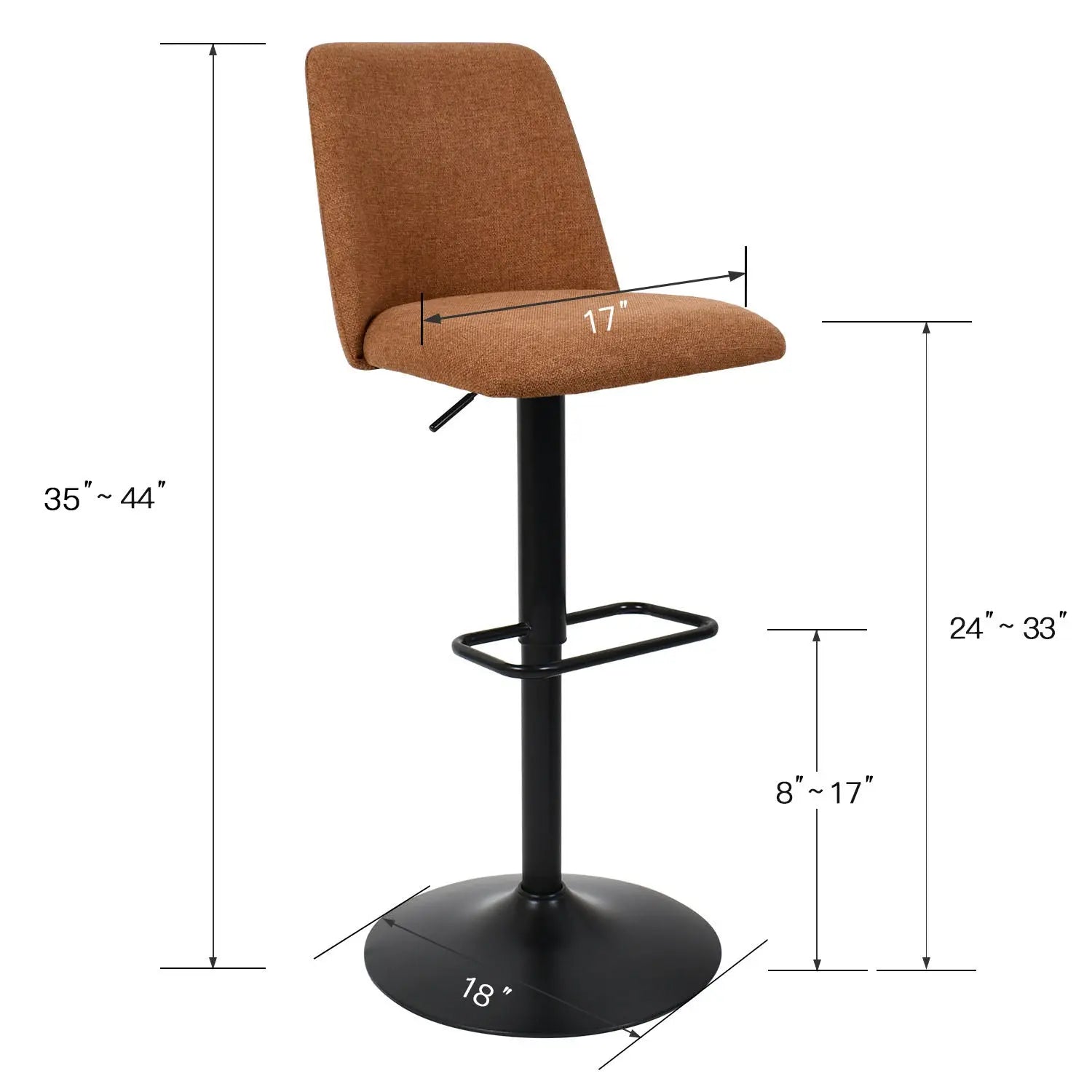 Bruno Swivel Adjustable Stool (Set of 2)