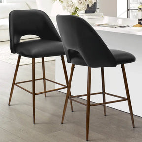 Edwin 26" Leather Counter Stool Set of 2 - Chic and Durable