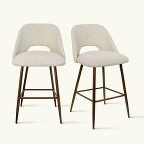 Stylish Edwin Counter Stool with Walnut Legs Set of 2, ideal for contemporary kitchen or bar areas