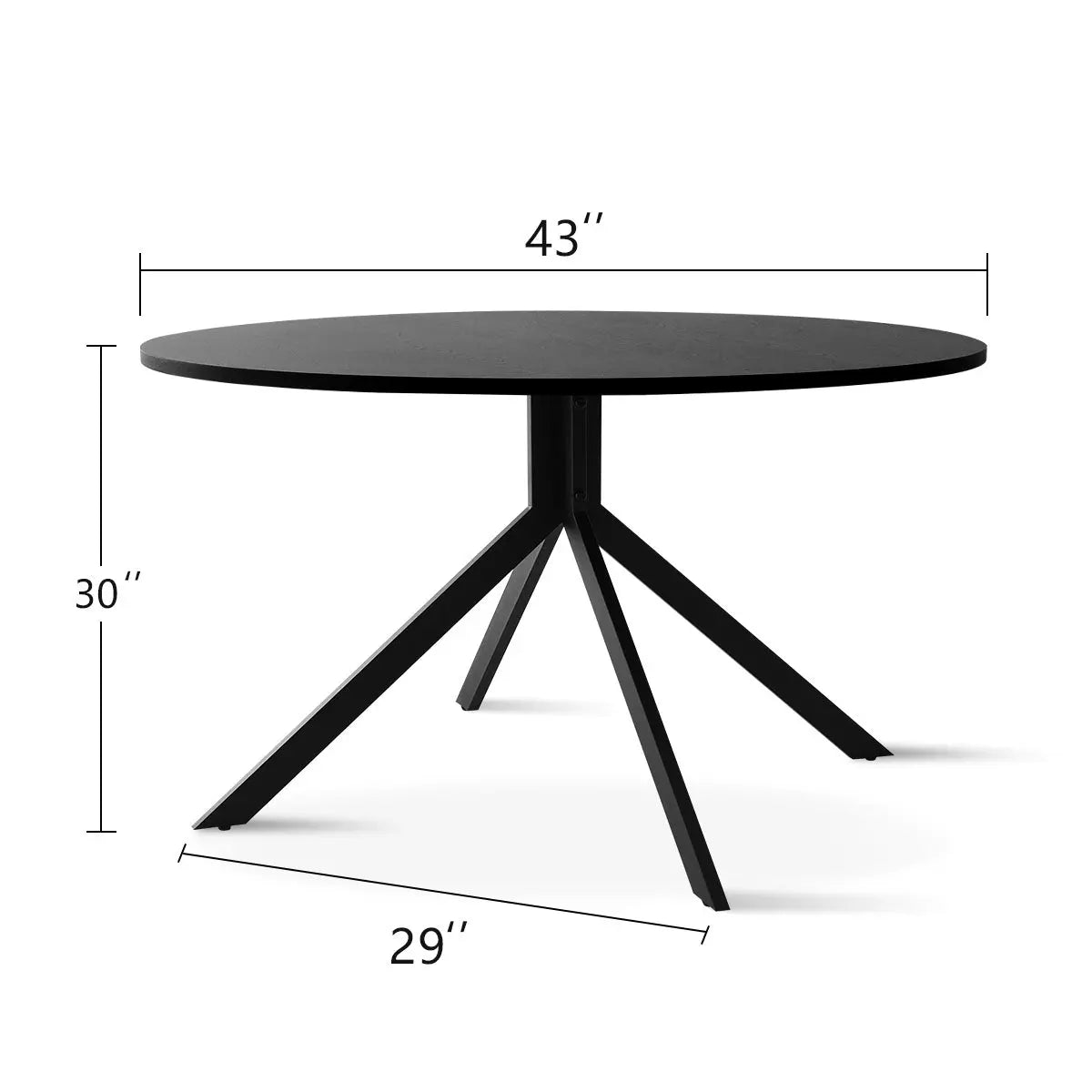 Jones 43" Black Round Dining Table