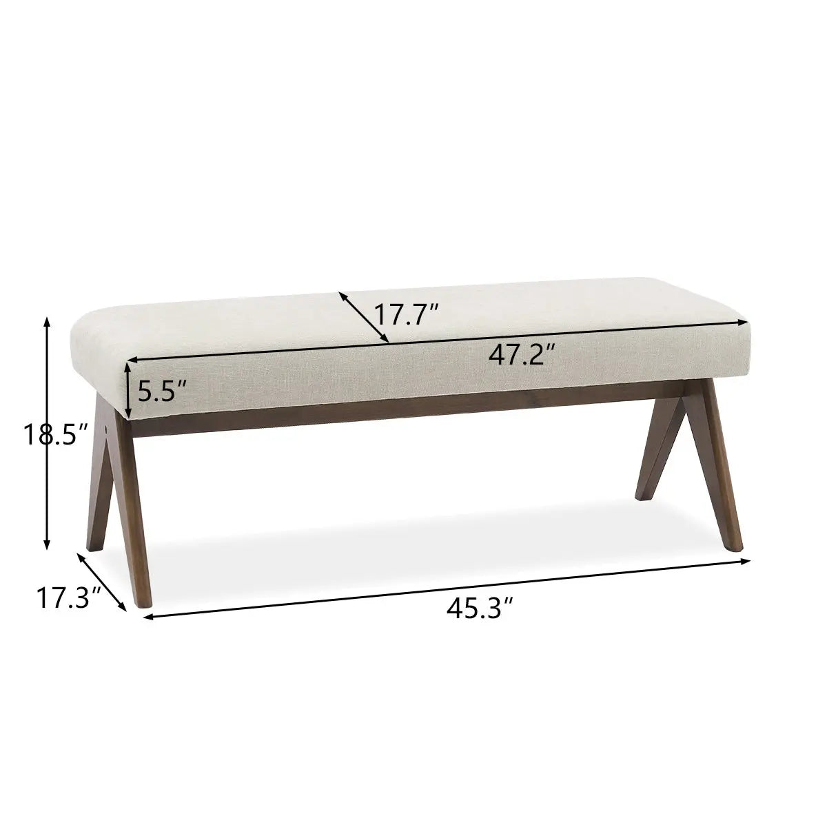 Morgan 47.2"W Upholstered Bench