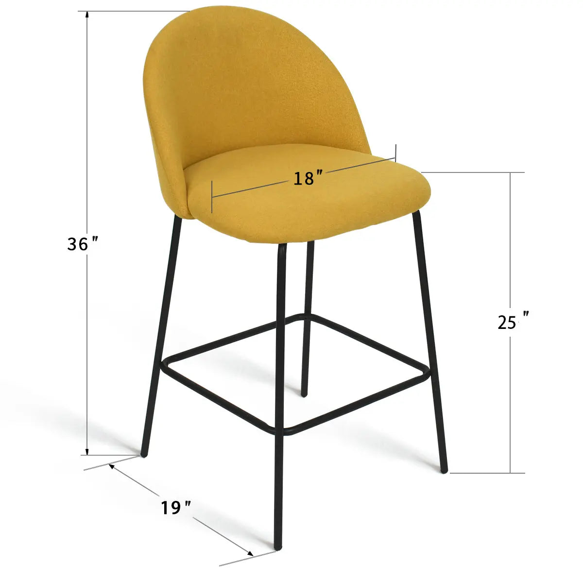 Nano 25“H Modern Counter Stool (Set of 2)