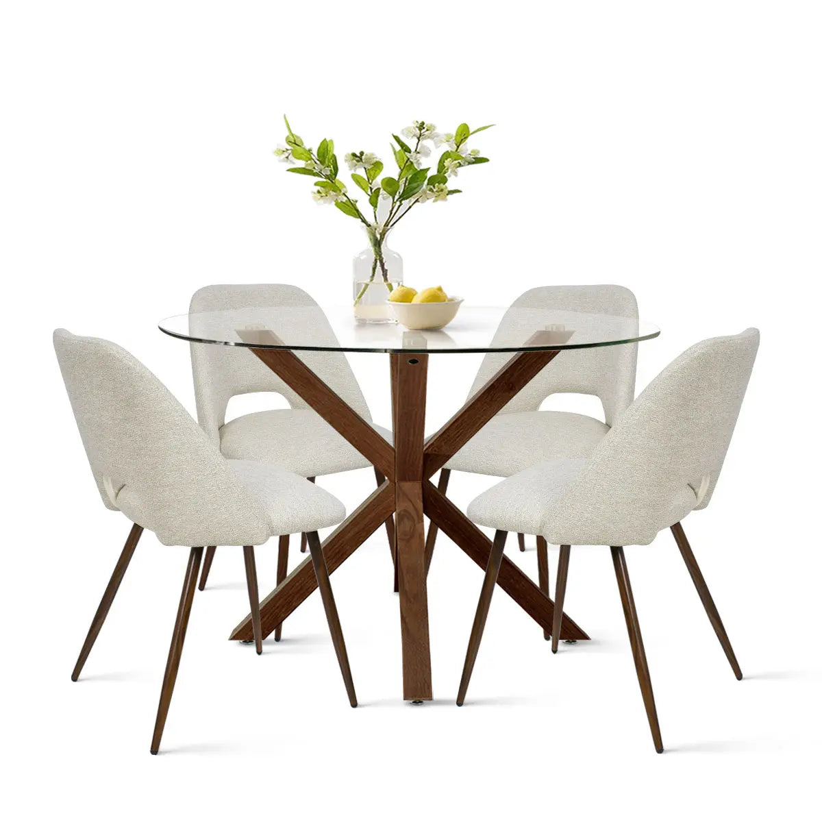 Edwin 4- Person Glass Round Dining Set