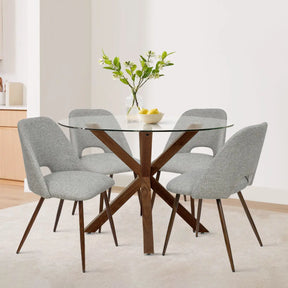 Edwin 4- Person Glass Round Dining Set