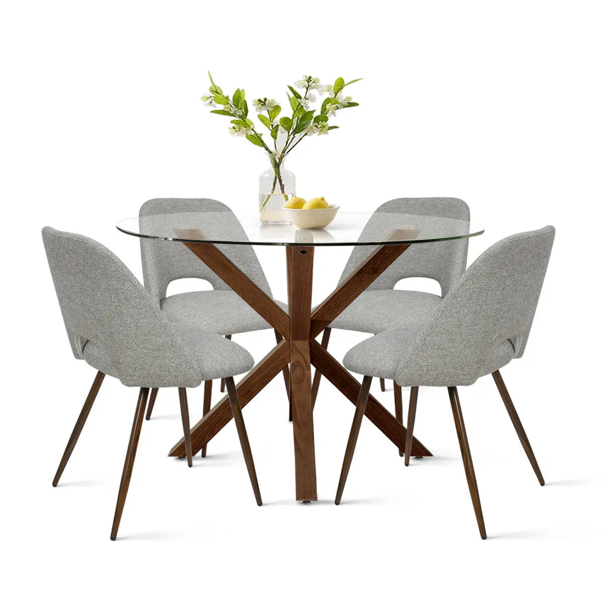 Edwin 4- Person Glass Round Dining Set