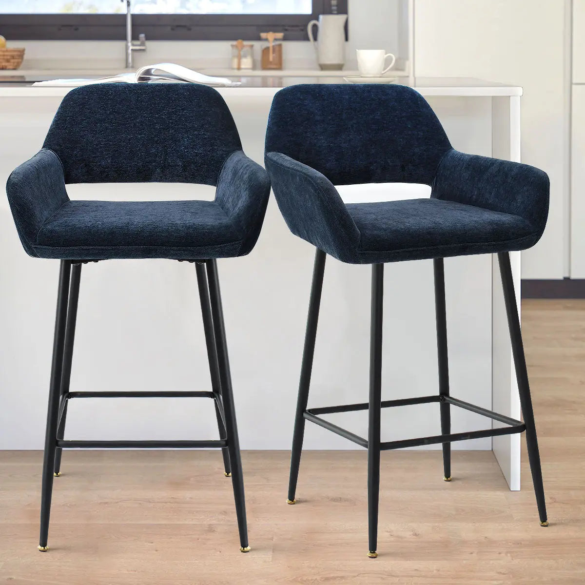 William 27"H Counter Stool with Arms (Set of 2)