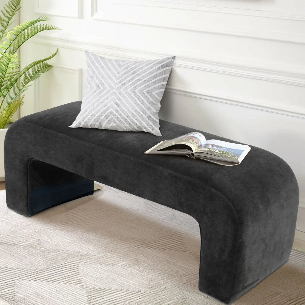 Lily 47" Chenille Bench